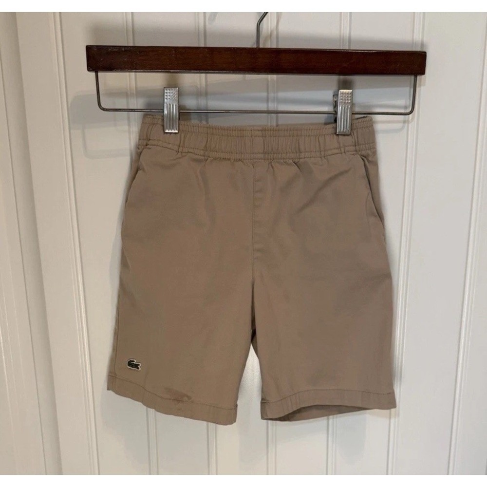 Lacoste Boys Khaki Shorts Size 8 Preppy Alligator